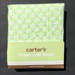 Carter’s Fitted Crib Sheet Meadowlark Collection 52” x 28” Cotton Floral Open